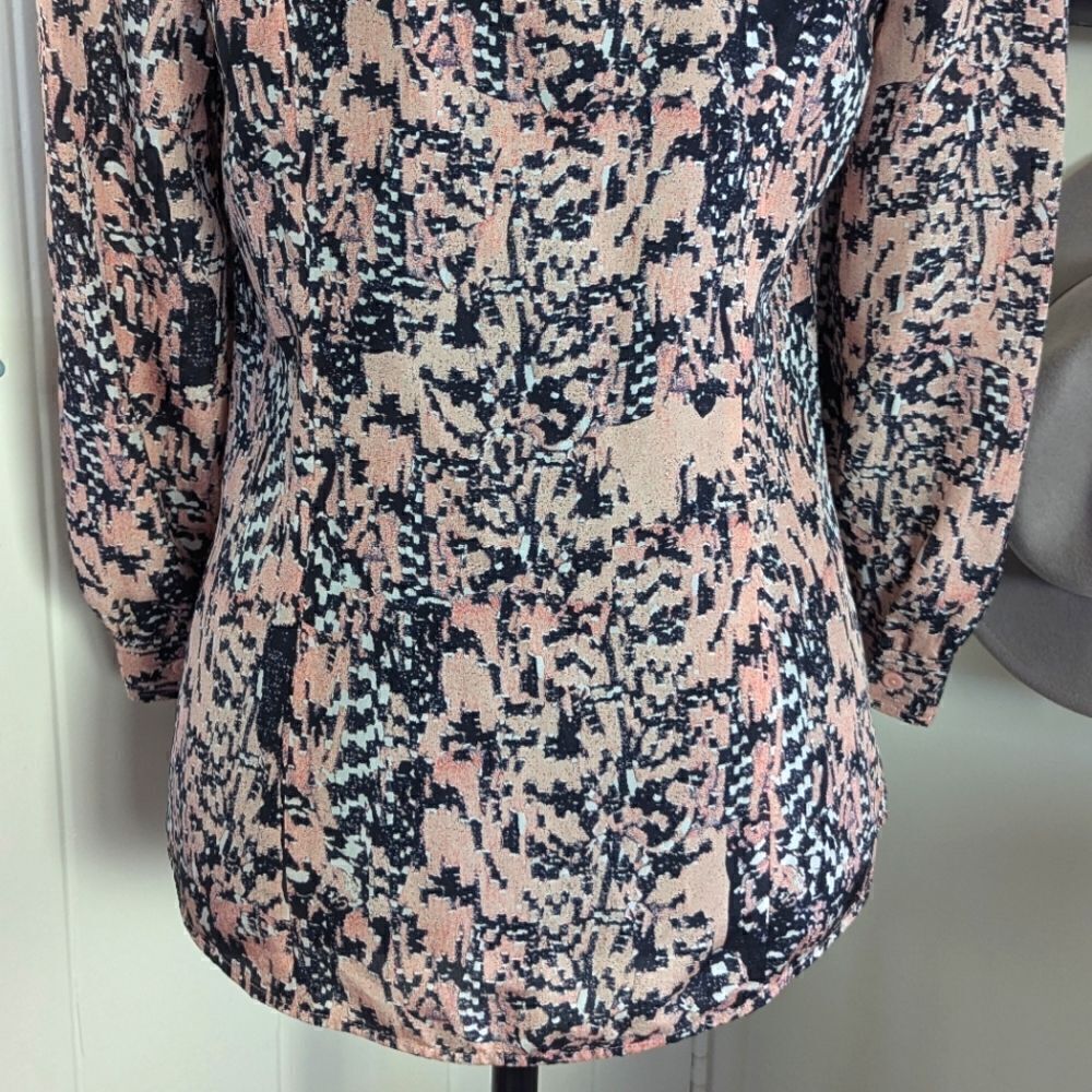 See by Chloe 100% Silk Graphic Printed Top 2 Fairygrunge Rock Glam Boho Chic - Picture 7 of 10